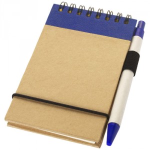 Bloc-notes bleu avec stylo