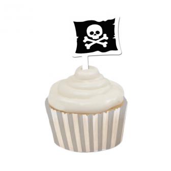 Contour avec pic décoratif pour cupcake ou muffin Black and White Pirate